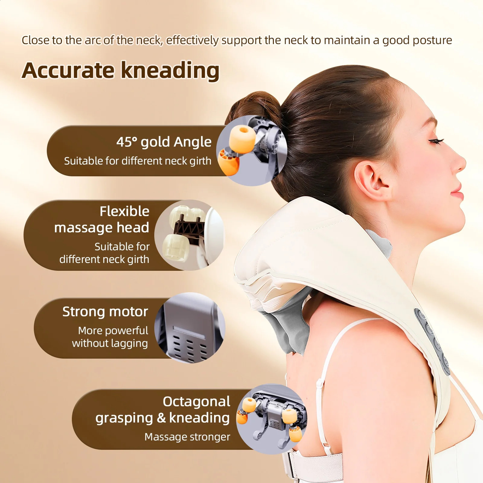 Wireless Neck And Back Massager Neck And Shoulder Knead ing Massage Shawl Neck Cervical Relaxing Trapezius Massager 250519