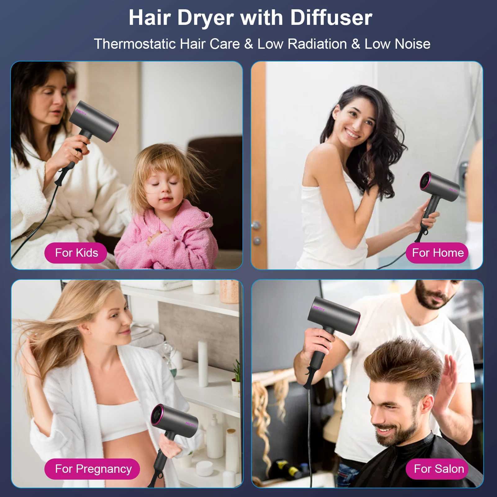 2000W Hair Dryer Large Wind Quickly Drying Hydrate Hair Household Hotel Hair Salon Hair Dryer Large Wind Hair Dryer Hydrate HairXJ250528