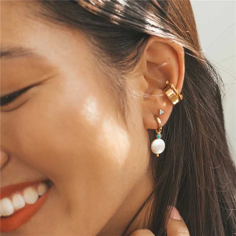 ROXI 925 Sterling Silver Pearls Earrings For Women Wedding Fine Jewelry Piercing Earrings Hoops Bohemia Pendientes Plata Earings L250527