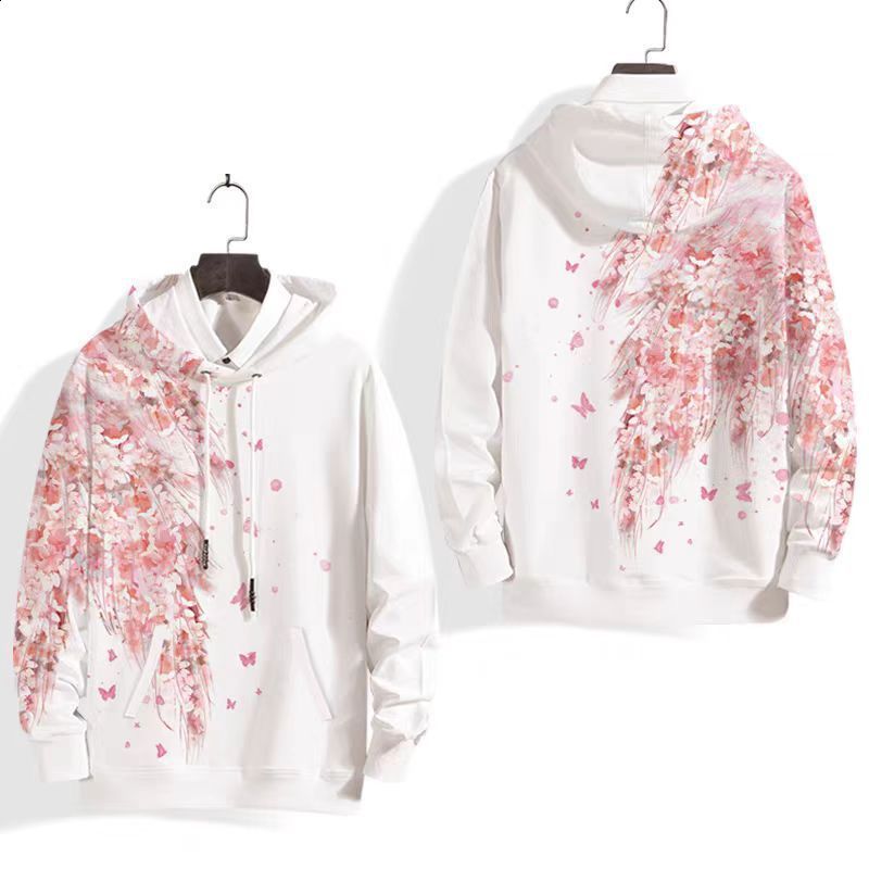 Wings Trendy Loose American Style Sweatshirt 3D Print Unisex Crew Neck Spring Autumn High-end Feel Jacket Plus Size Fashion Jacket
