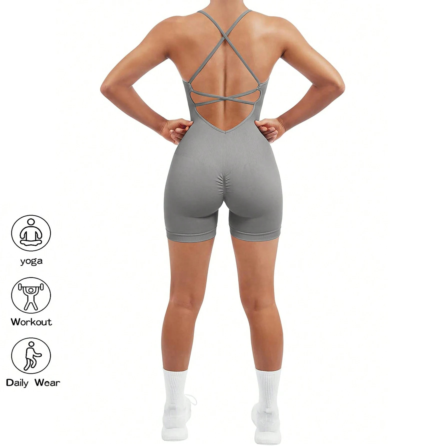 Seamless Sexy Peach Butt Fitness Wear Cross-Border European American Style Yoga Suit Without Awkward Lines Sports Backless Desig Yoga Suit One-Piece Y