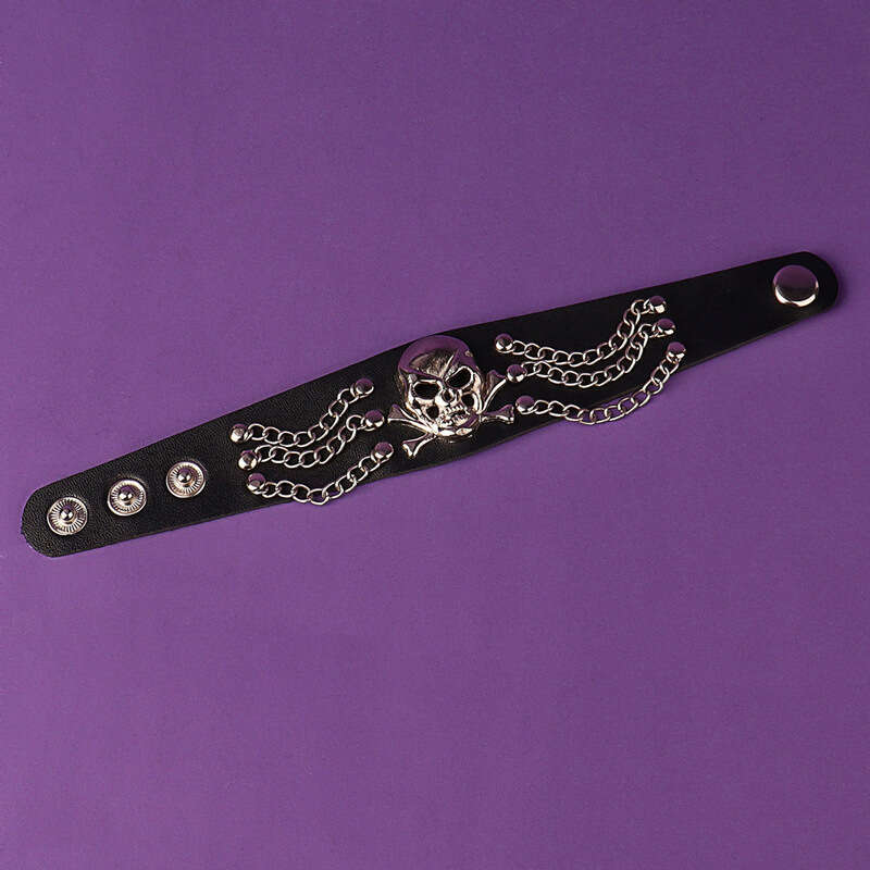Punk Rivet Nightclub Trendy Bold Bracelet Skull Bangle Multi-layer Fashion Jewelry