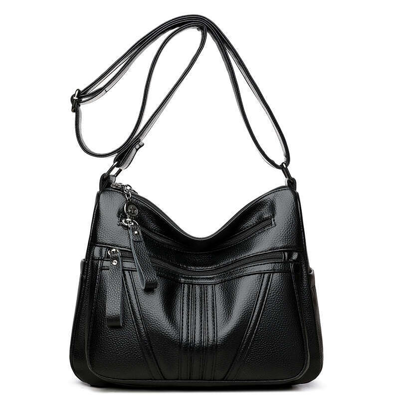 Minimalist Solid Color Spring Summer New Versatile Large Capacity Multi-Layer Single Shoulder Crossbody Women's Commuter Mom Bag B5