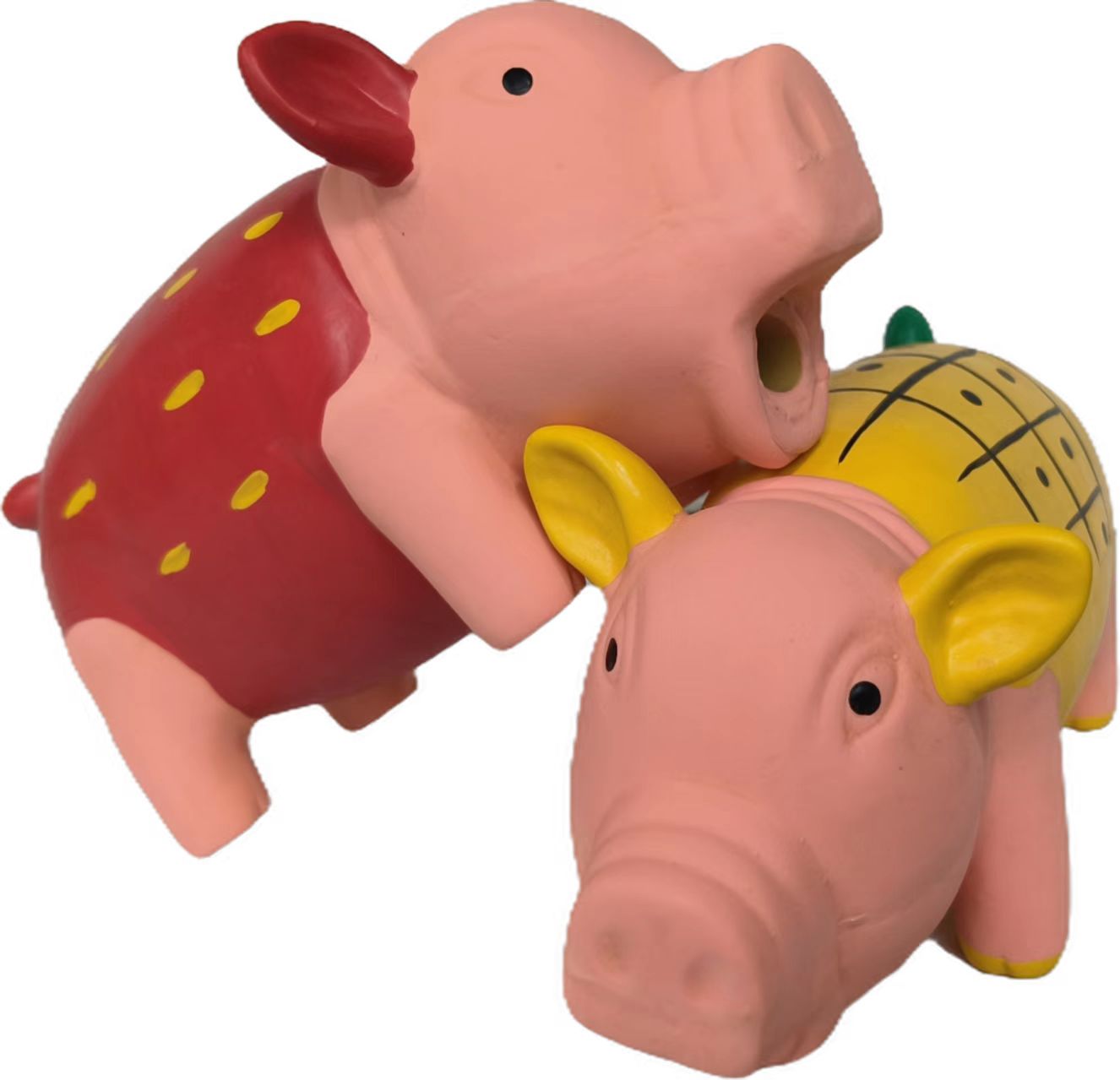 Interactive Rubber Latex Oinks Pig Shaped for Dogs Chewing and Playing