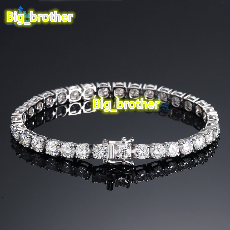 Cheapest Baguette Tennis Chain 925 Silver VVS 2mm 3mm 4mm 5mm 6.5mm Moissanite Tennis Bracelet Rose Gold Plated for Women