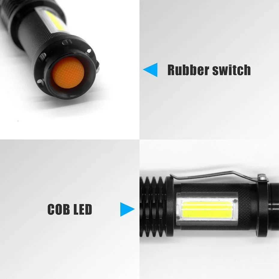 4 Modes Portable Working Flash lamp White LED Flashlight Zoomable torch flashlight Lighting lantern Use AA 14500 Battery Light XJ250529