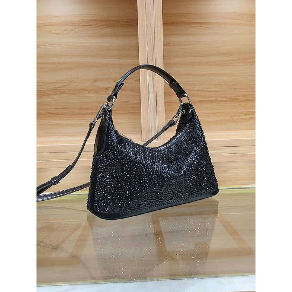 Women Shiny Evening Handbag Female Delicate Rhinestone Shoulder Dinner Fashion Large Capacity Tote Bag Gift For Girls