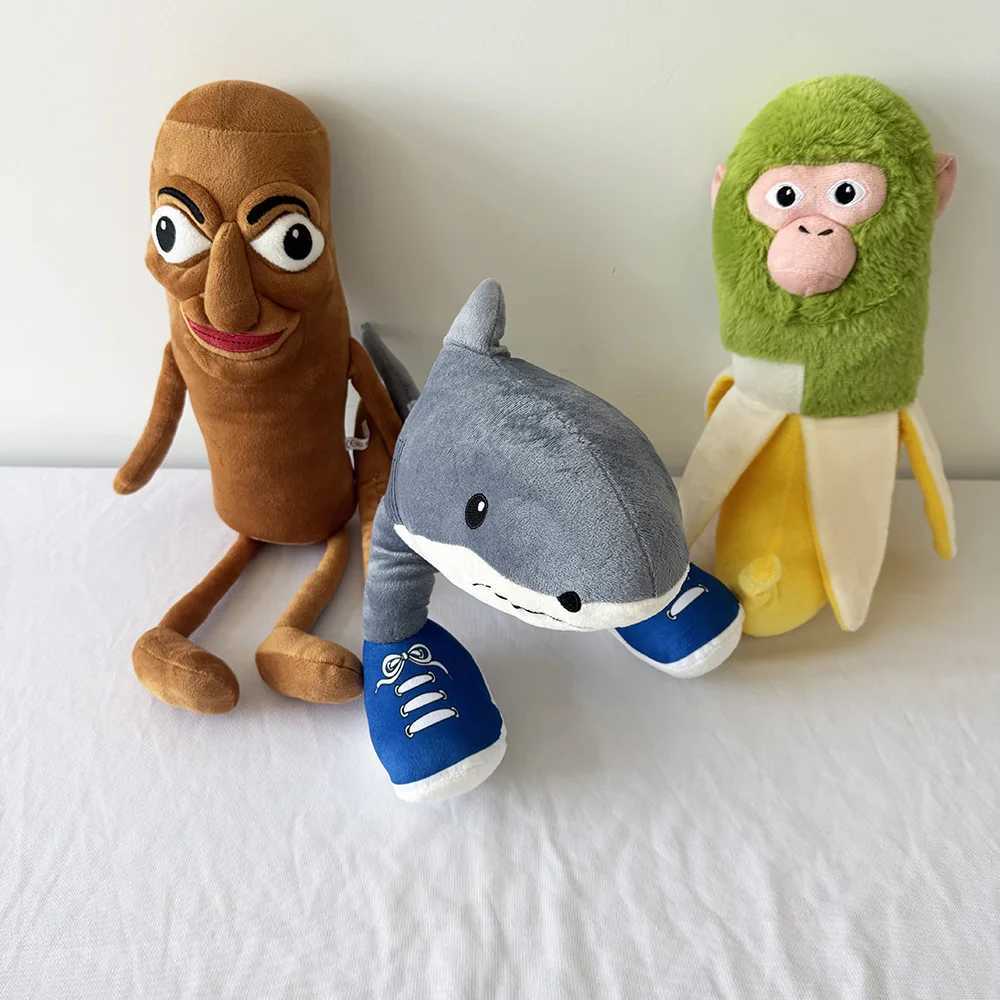 Tung Sahur Plush Toy Tralalero Tralala Shark Plush Doll Cute Plush Sharks Wear Blue Shoes Stuffed Pillow Toy Holiday Gifts Z250529