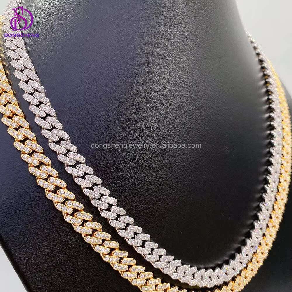 Custom Premium Jewelry 8mm Moissanite Cuban Link Chain Miami Real 925 Sterling Silver Cadena Cubana Diamond Hip Hop Jewelry