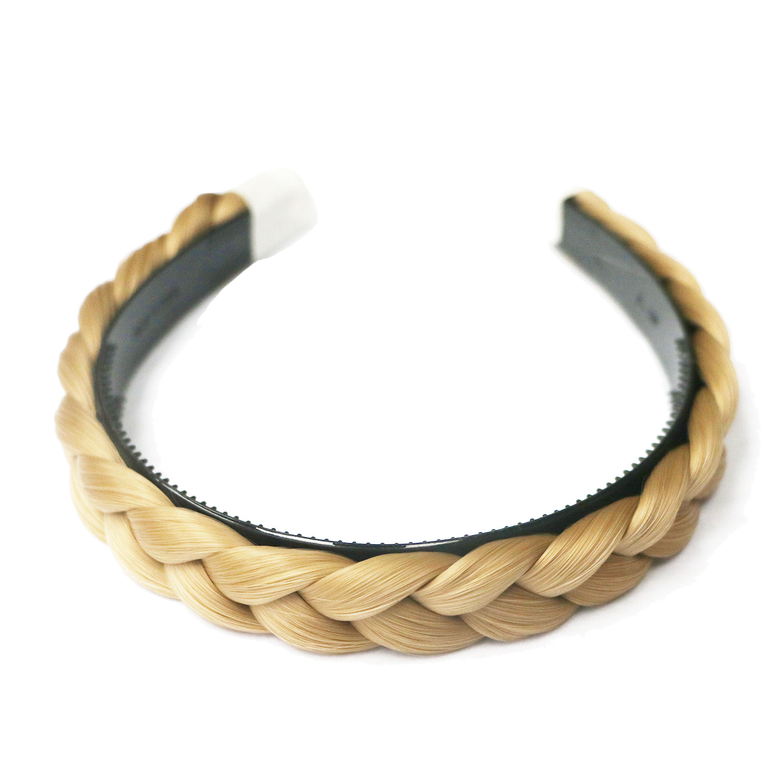 LeeWin Multi-color European and American bohemia fashion handmade three-strand braid with 2cm width double row teeth plastic headband,rubber band hair