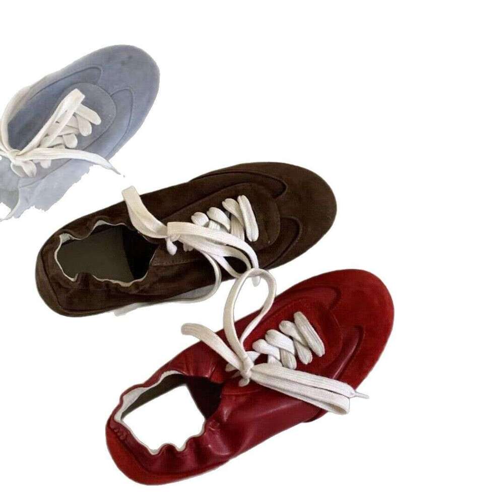Sheepskin Version ~ Korean Style Casual Comfortable Elastic Band Flat Lace-up Dexun for Women 2025 New Sports Agan Shoes