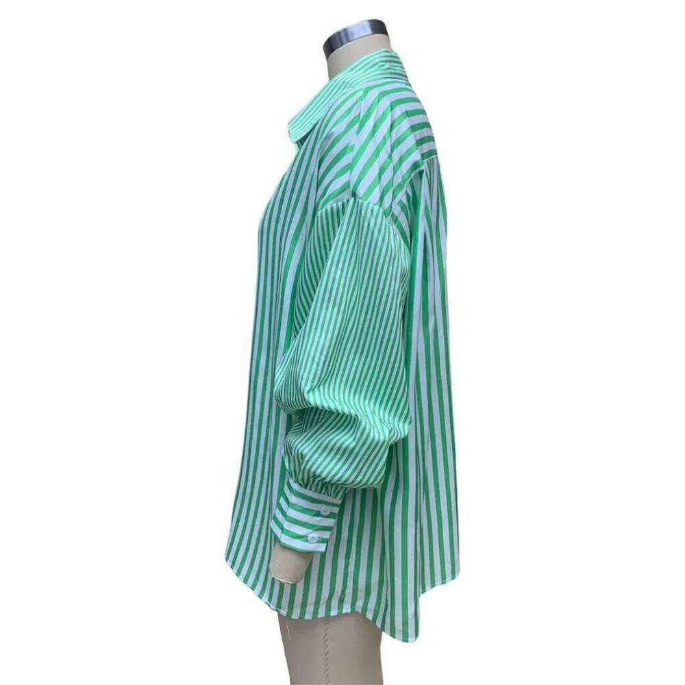 Women's Wear Spring New Women's Clothing Fashion Temperament Lapel Loose Long-Sleeved Striped Shirts For Women