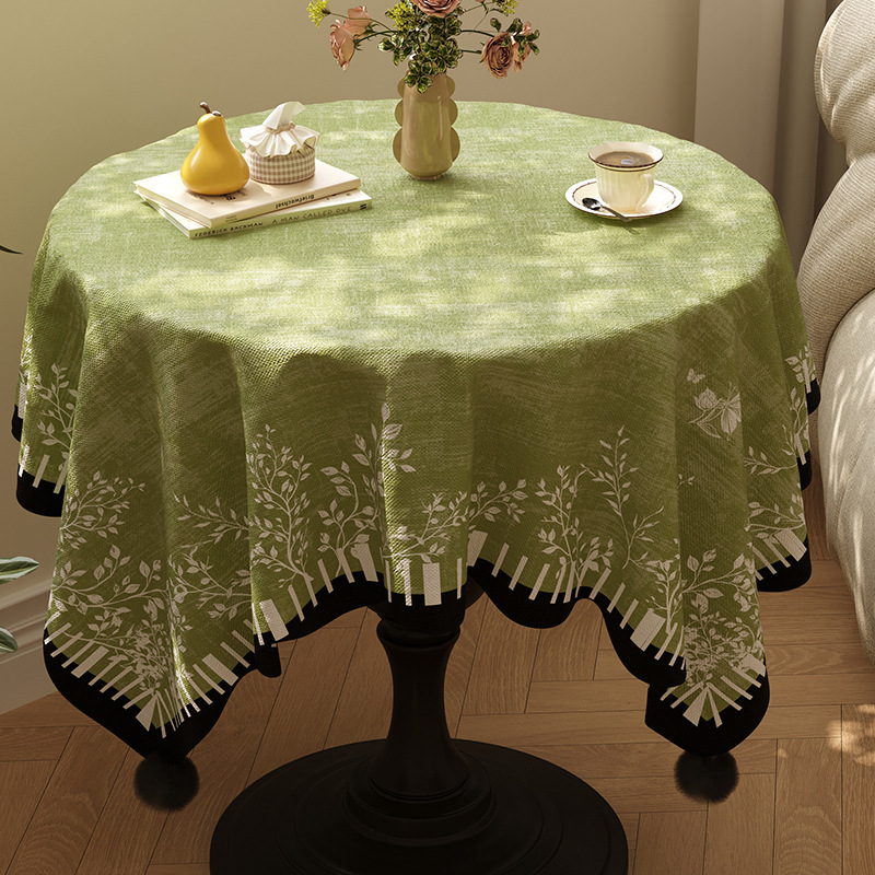 T0481 floral cotton and linen fabric canvas printed table cloth coffee table table cloth pastoral style home small fresh plant cover cloth