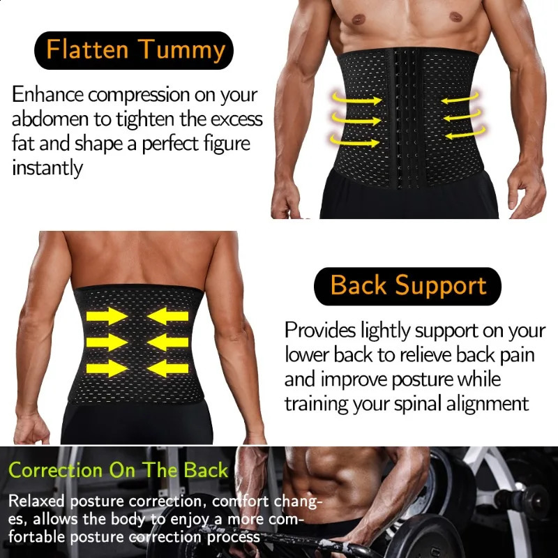 Vensslim Men Slimming Body Shaper Waist Trainer Trimmer Belt Abdomen Belly Corset Tummy Control Fitness Compression Shapewear 250519