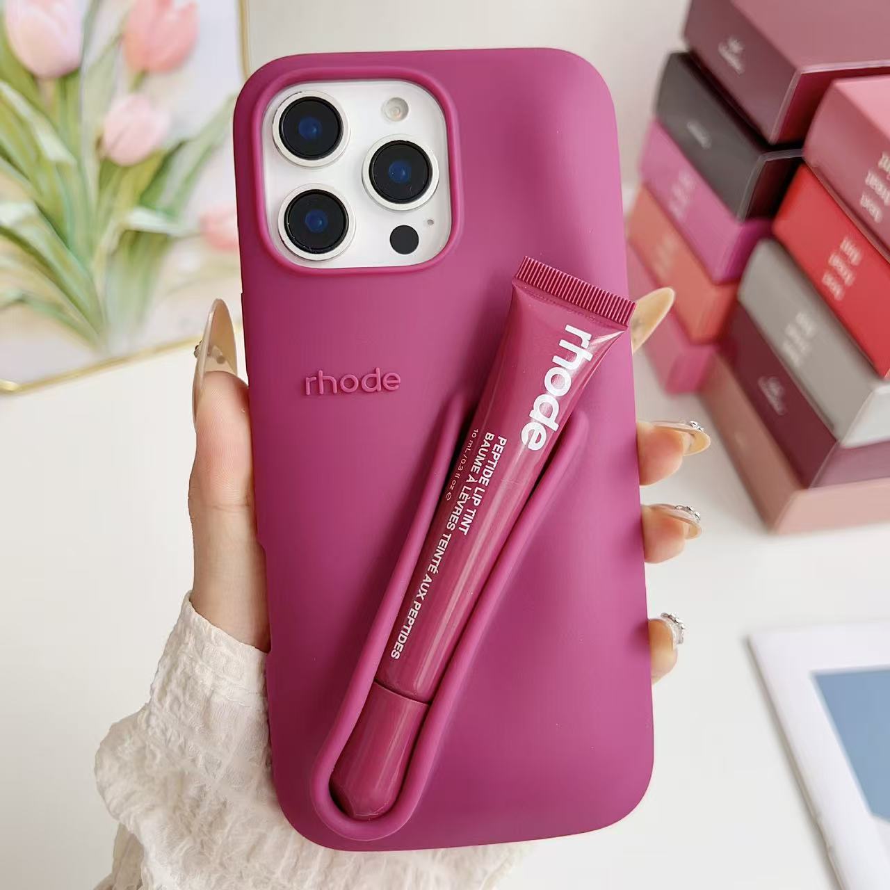 rhodes phone case For iPhone 16 Pro Max case 16 15 Plus 14 Pro 13 12 Luxurys Designer Fashion iphone case Lip Gloss Lipstick Lip Balm 3D Silicone Phon