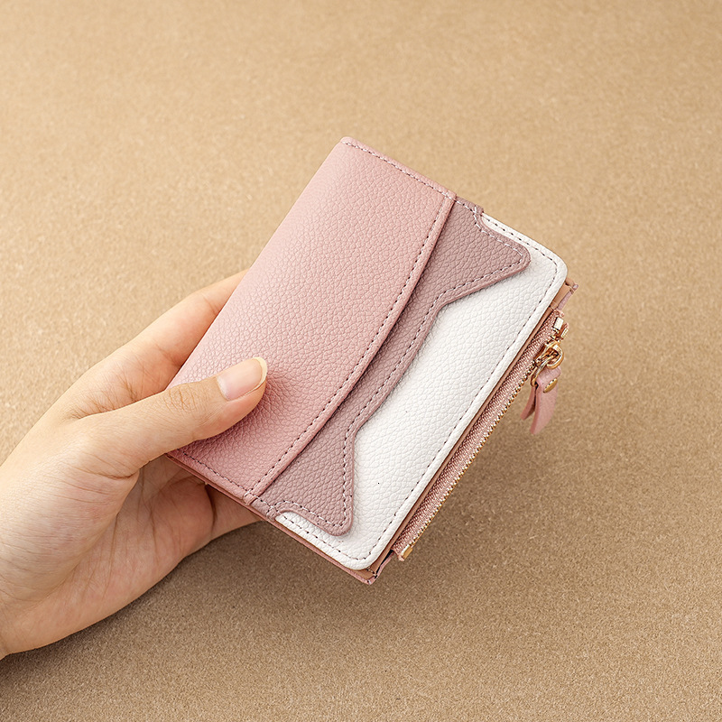 Card Holder Unisex Travel Minimalist Canvas Mini Zipper White Cash Compartment Long Coin Purse