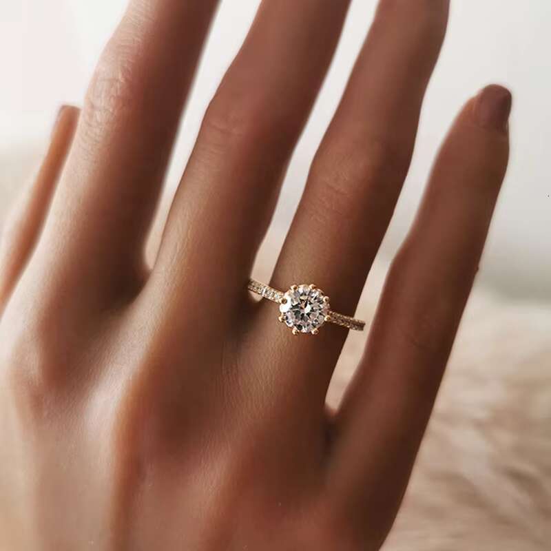 Fine Jewelry 925 Sterling Silver Rings Bridal Diamond Wedding Jewelry for Women