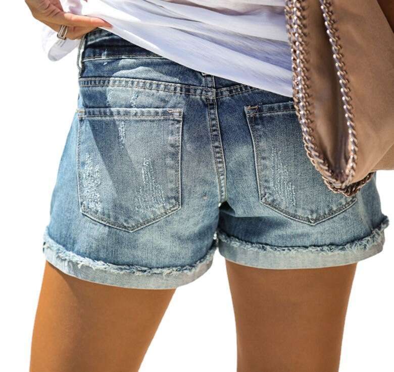 Shorts Women Denim Shorts Summer High Waist Ripped Washed Denim Shorts Women Hot Pants Jean Shorts