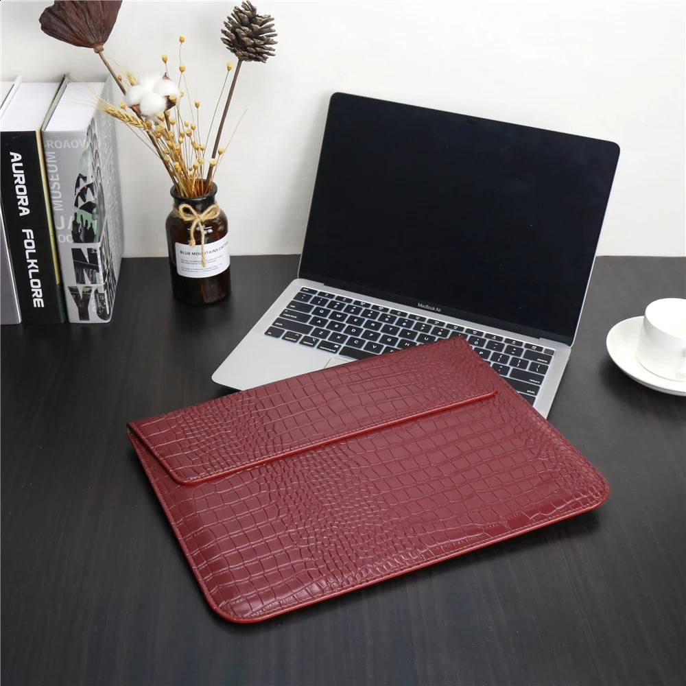 Laptop Sleeve for Pro 14 M4 Max PU Cover Pattern Leather for Air 13 13.6 inch Air15 M3 Case 250526