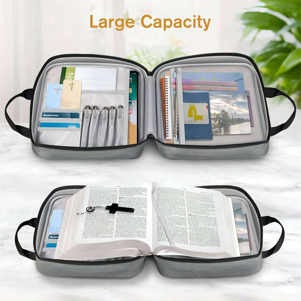 Cover, Carrying Book Case Church Bag Bible Protective with Handle and Zippered Pocket, Gift for Mother Lady Women Men