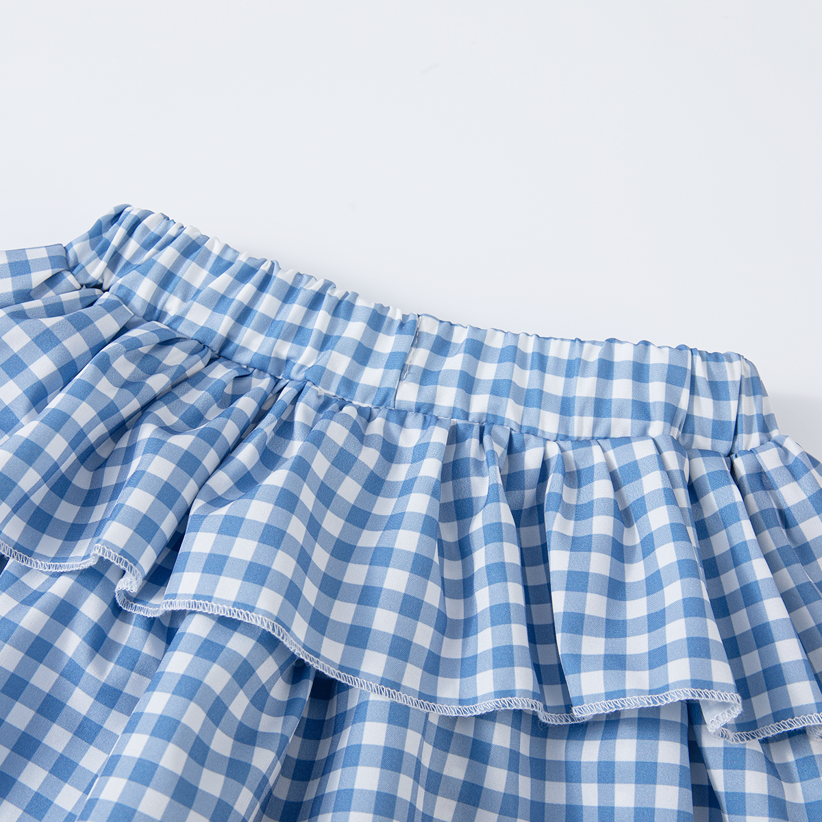 Baby girl's summer sweet set elastic waist plaid cake skirt solid color vest, suitable for daily wear and outdoor activities, a must-have for par