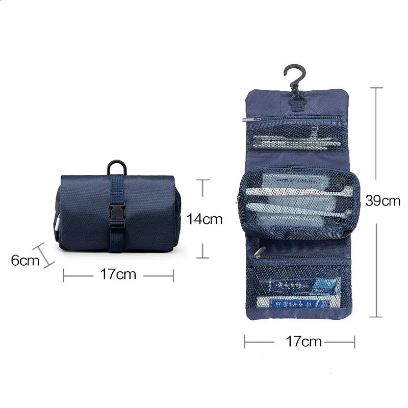 Japanese Style Snap Folding Toiletry Bag Hook Business Trip Toiletries Storage High Quality Cosmetic Bag 250528