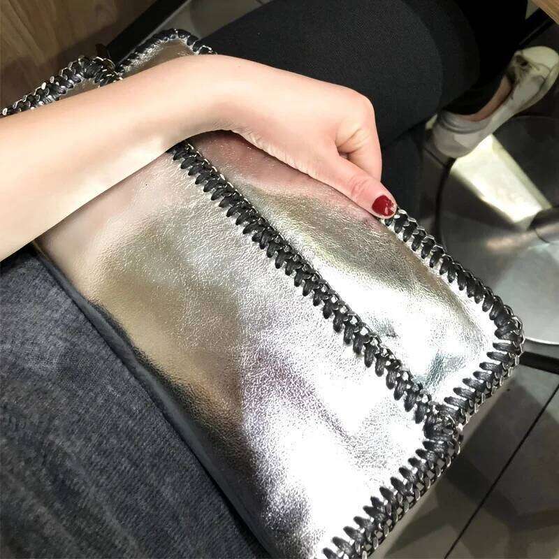 Women's Bags Designer Chains Woven Envelope Soft PU Leather Handbags Clutch Cover Messenger Bags For Women Shoulder Sling Bag NEW Purses
