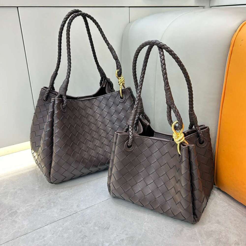 Tote Bag Braided Handbag Genuine Leather Woven Parachute Small Bucket Tote Basket Handbag Shoulder Crossbody Bag For Women Shoulder Bag