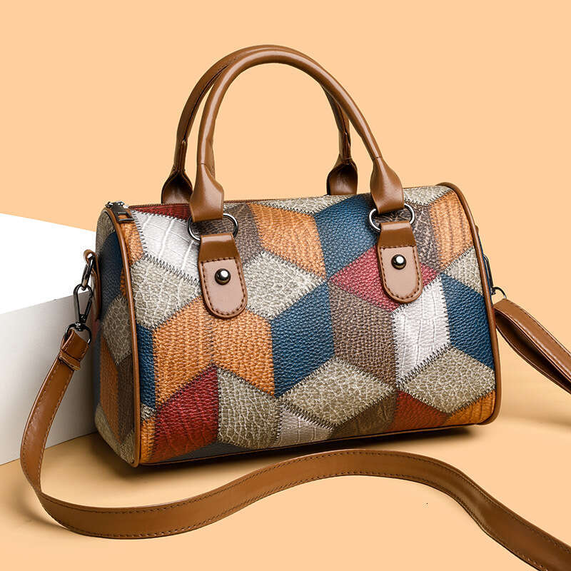 Fashion Color-Block Plaid Geometric Pattern Commuter Shoulder Crossbody Bag Shopping Portable Phone Coin Purse