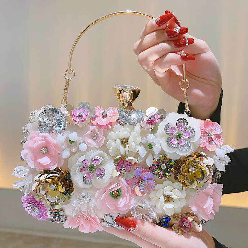 2025 New Handbag For Women Elegant Temperament Evening Party Flower Dress Bridesmaid Bag