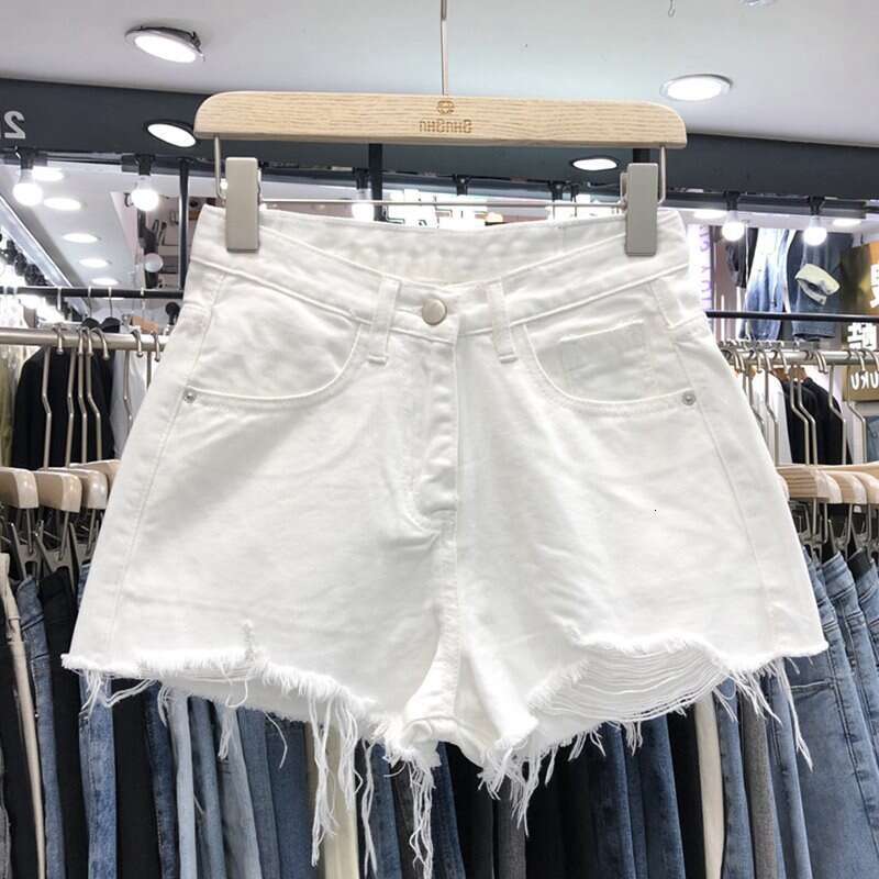 Shorts Women Denim Shorts Spring Summer High Waist Denim Shorts For Women Students New Ripped Versatile Frayed Slimming Style Wide Leg Hot Pants Trend
