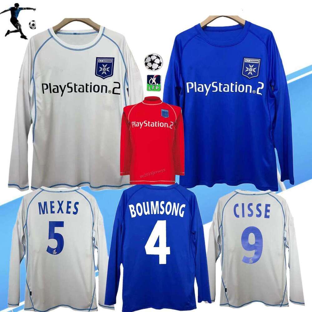 Long sleeves 2003 2004 Auxerresjerseys retro soccer jersey 03 04 CISSE 9 home away classic football Shirt patch
