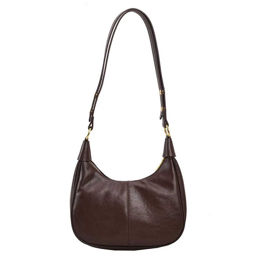 Crescent Bag for Women Adjustable Strap Hobo Bag PU Leather with Zipper Crossbody Bag Solid Handbag for Work Travel XJ2520616