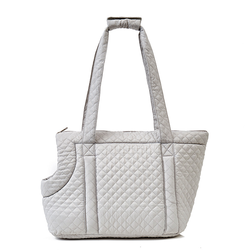 Quilted Soft Pet Carrier Tote Bag for Small Dogs & Cats - Breathable Travel Shoulder Purse with Cozy Bed, Portable Puppy Kitten Handbag