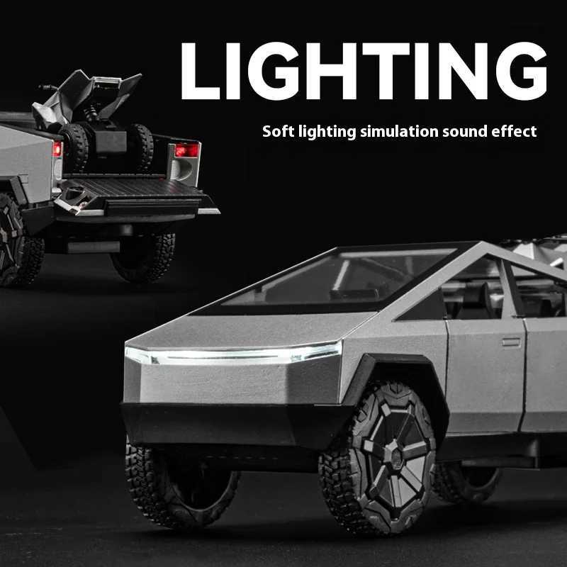 1 24 Cyber Toys Off Road Truck Alloy Metal Diecast Car Model Sound And Light Boutique Decorative Collection Ornaments Birthday R250528
