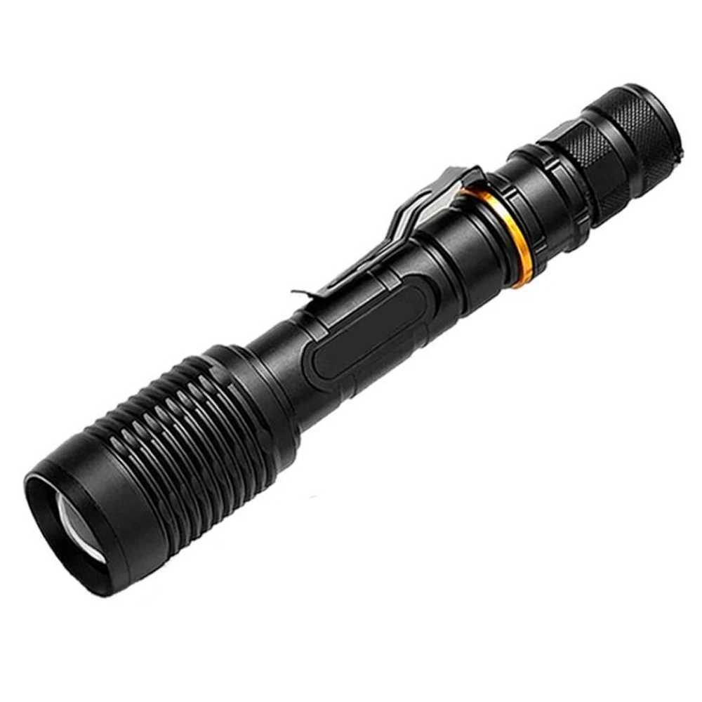 10W Portable Camping Lantern Zoom LED Flashlight Self Defense Tactical Zoomable Torch Lamp hunting Light uses 2*18650 BatteryXJ250529