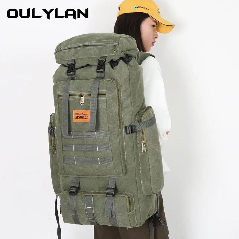 80L Backpack 600D Nylon Waterproof Trekking Hunting Bags Outdoor Rucksacks Outdoor Training Molle Knapsacks 250522