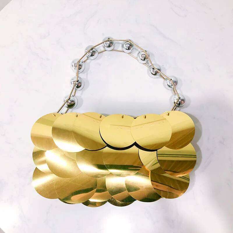 Women's Bags Designer Sequined Evening Bags For Women Handbag Fashion Beading Handle Shoulder Bag Handmade Party Wedding Clutch Phone Purses