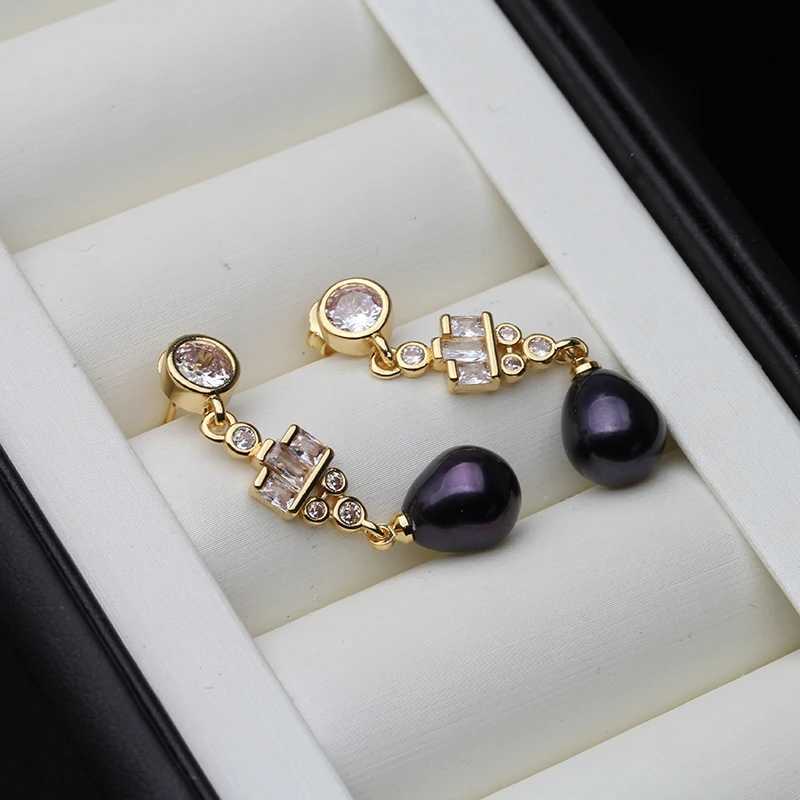 Natural Freshwater Pearl Earrings For WomenGold Plated 925 Sterling Silver Real Pearl Drop Earrings Wedding Gift L250527