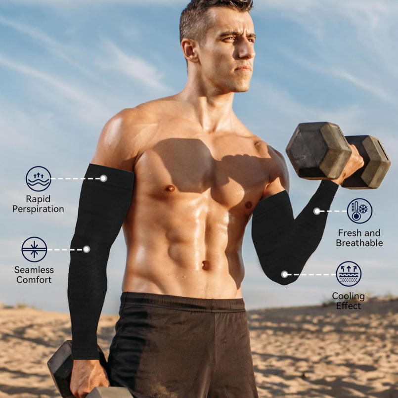 Arm Women Men Compression UV Sun Protection UPF 50+ Cooling Sleeves to Cover Arms for Sports