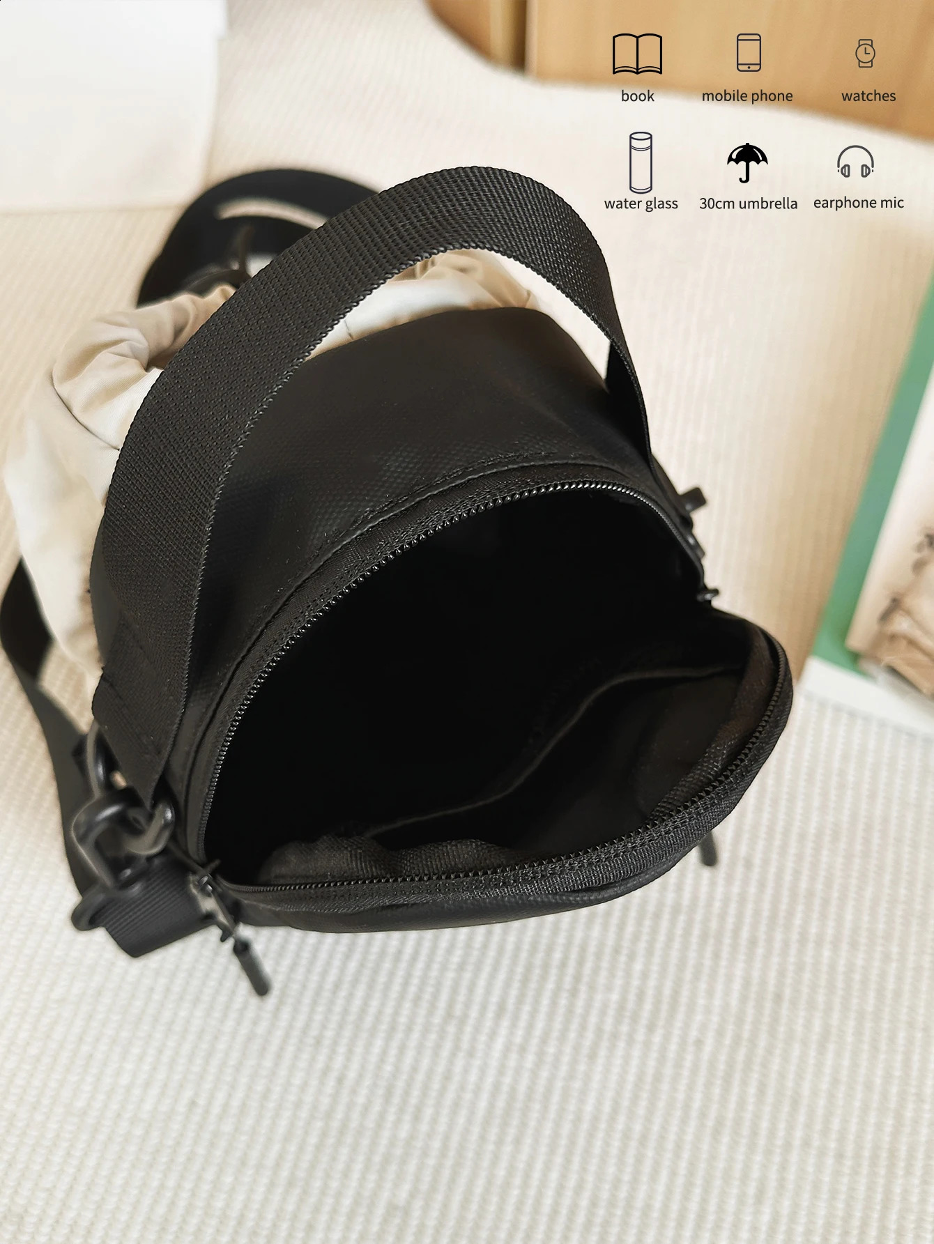 Lightweight Outdoor Shoulder Bag Camping Crossbody Mens MultiFunctional Mobile Phone Cycling Travel Water Bottle Cup Bag 250528