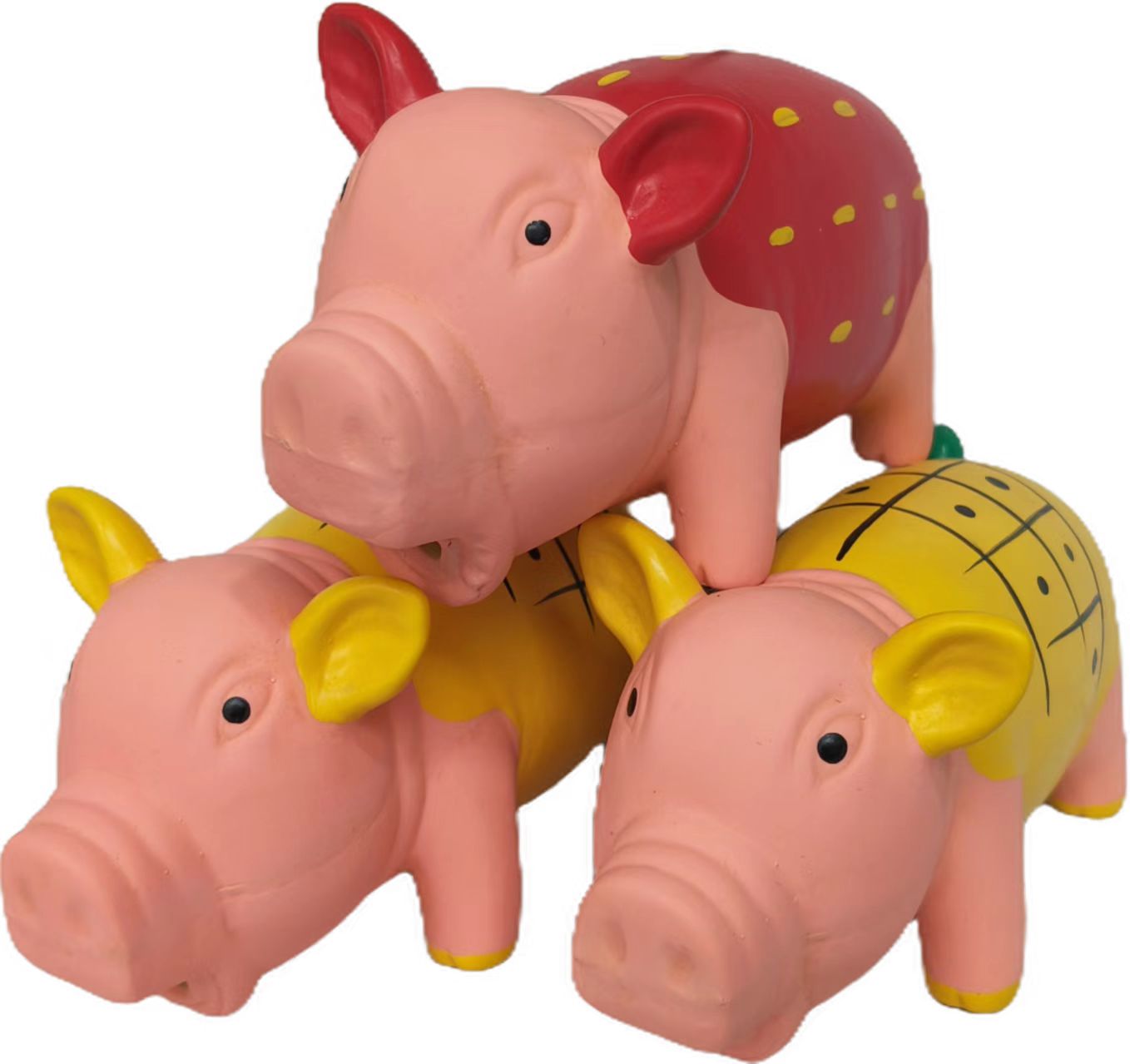 Interactive Rubber Latex Oinks Pig Shaped for Dogs Chewing and Playing