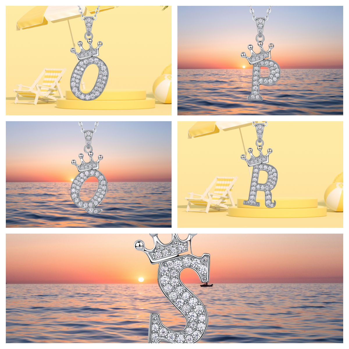 O-Z English alphabet pendant necklace 925 sterling silver Moissanite Luxurious cool popular lucky versatile design Cross-border collar necklace gift f
