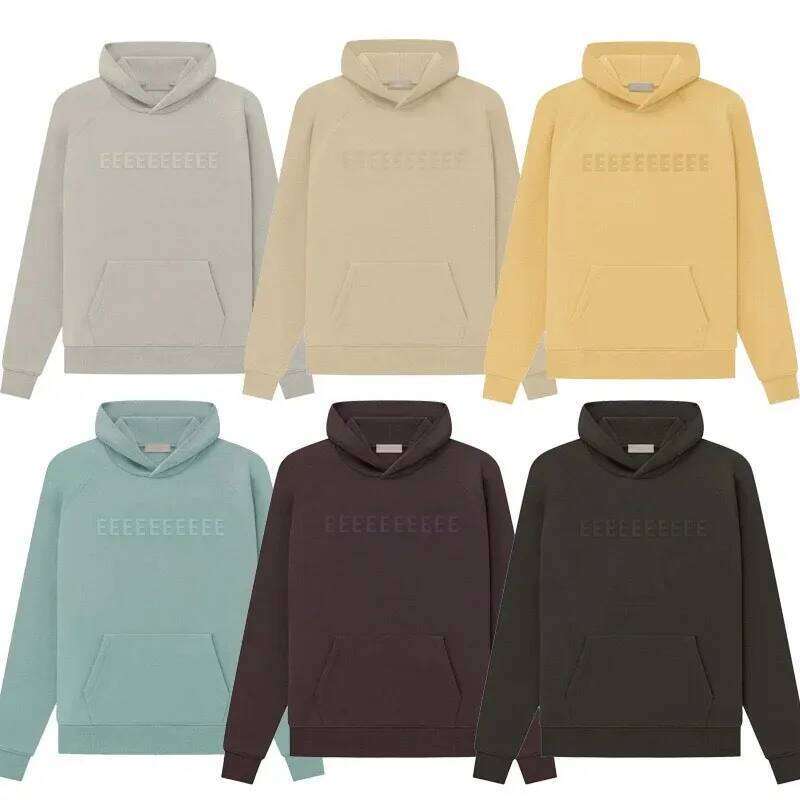 Women's Wear Season 9 Brand Double Line Men's Hoodies Classic Design Chest Silicone Letter Hoodie High Street Couple Sweater Set