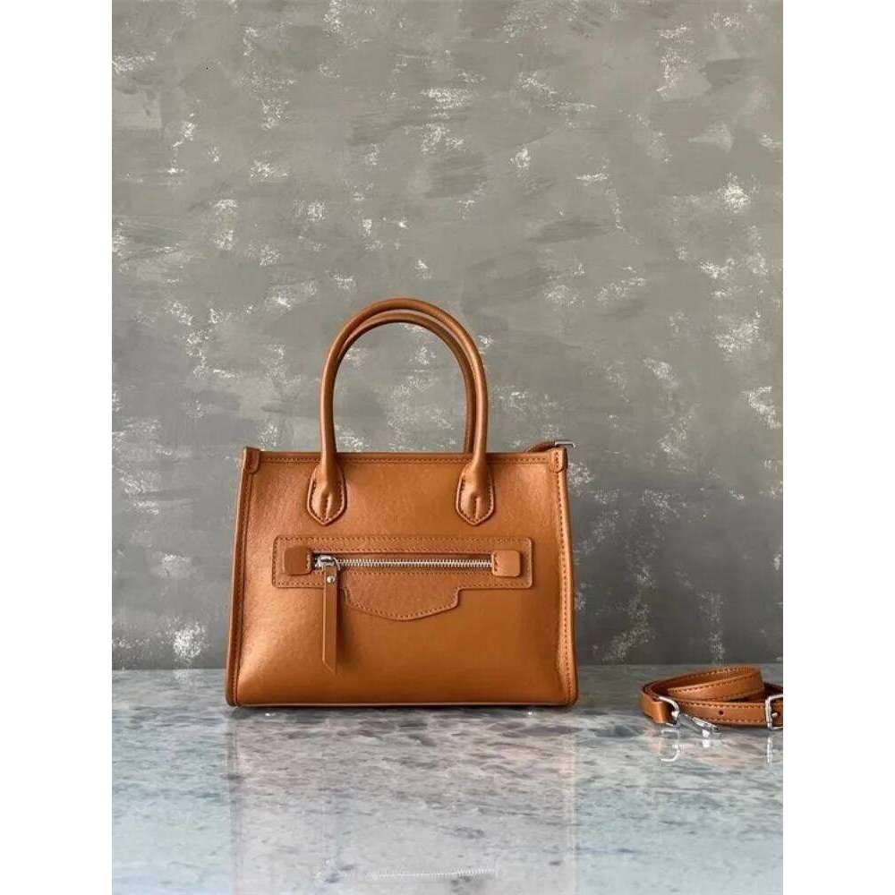Office Ladies Single Shoulder Bag Solid Color Zip Fashion Satchels Genuine Leather Handbag Totes Design Women Messenger Bags New