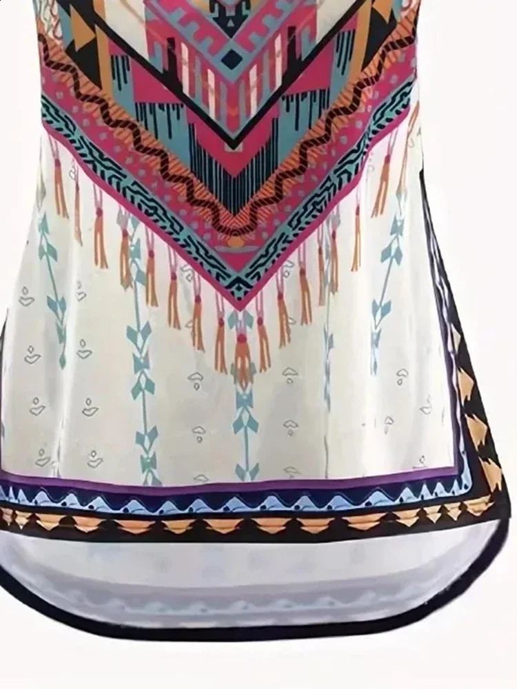 Plus Size Women 1XL7XL Fashion Sleeveless Round Neck Printing Vest Ladies LooseIrregular Digital Printed Tank Tops 250519
