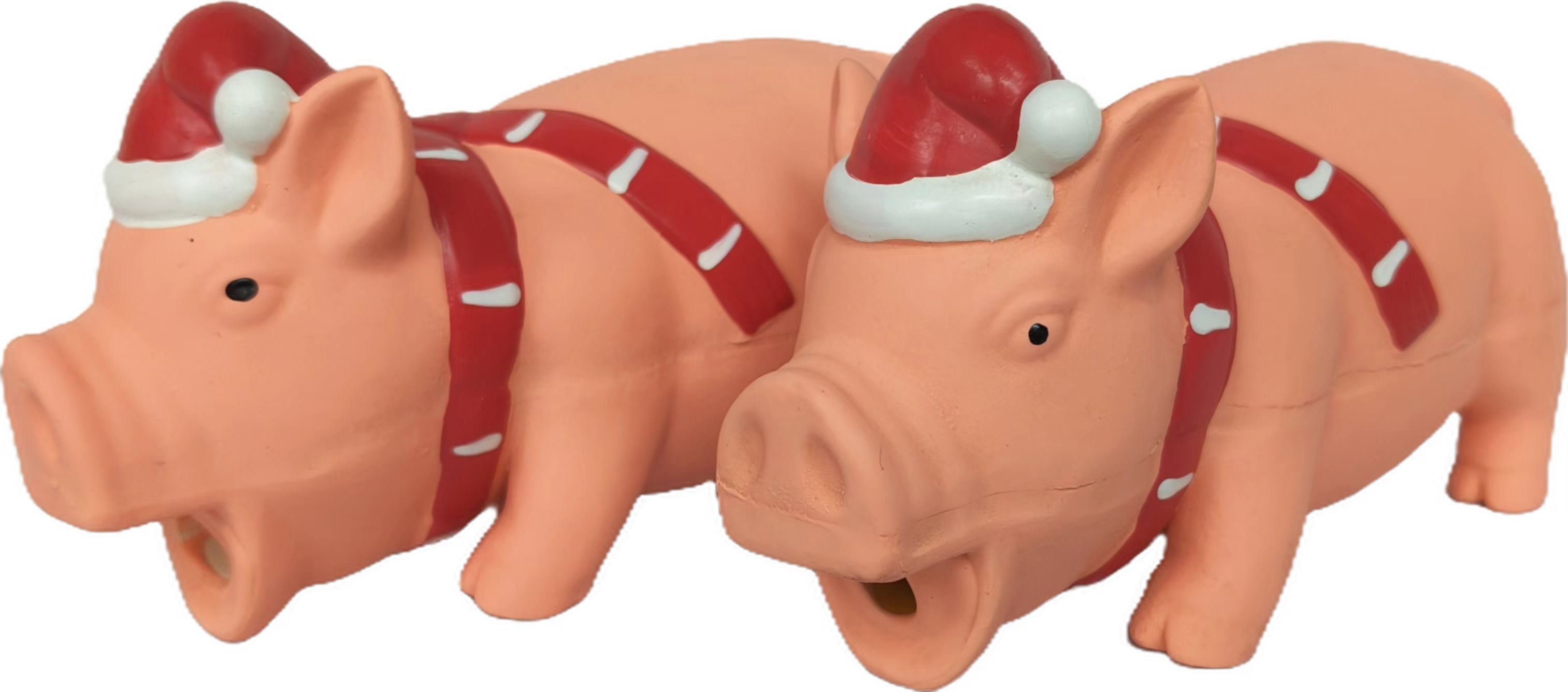 Rubber Christmas Pig Chewy Toy Natural Latex with Chewable Texture - Perfect for Dogs as Christmas Gift 3pcs/Pack