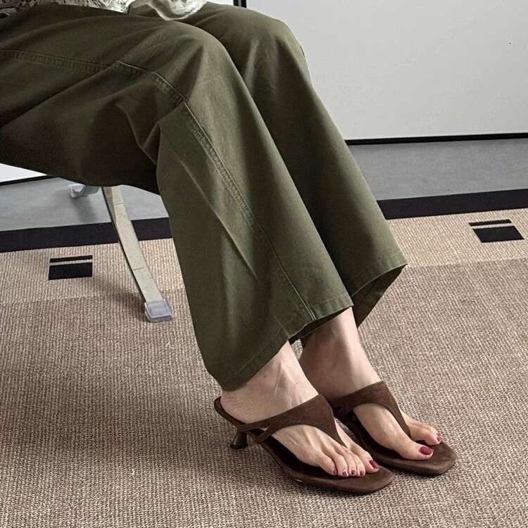 Sheepskin Version ~ French Style Elegant Thin Heel Toe Clip Sandals for Women Outdoor 2025 New Summer Versatile High Heels