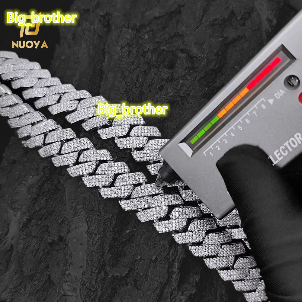 Pass Diamond Miami Moissanite Cuban Link Hip Hop Jewelry Shiny 925Sterling Necklace VVS Diamond Chain
