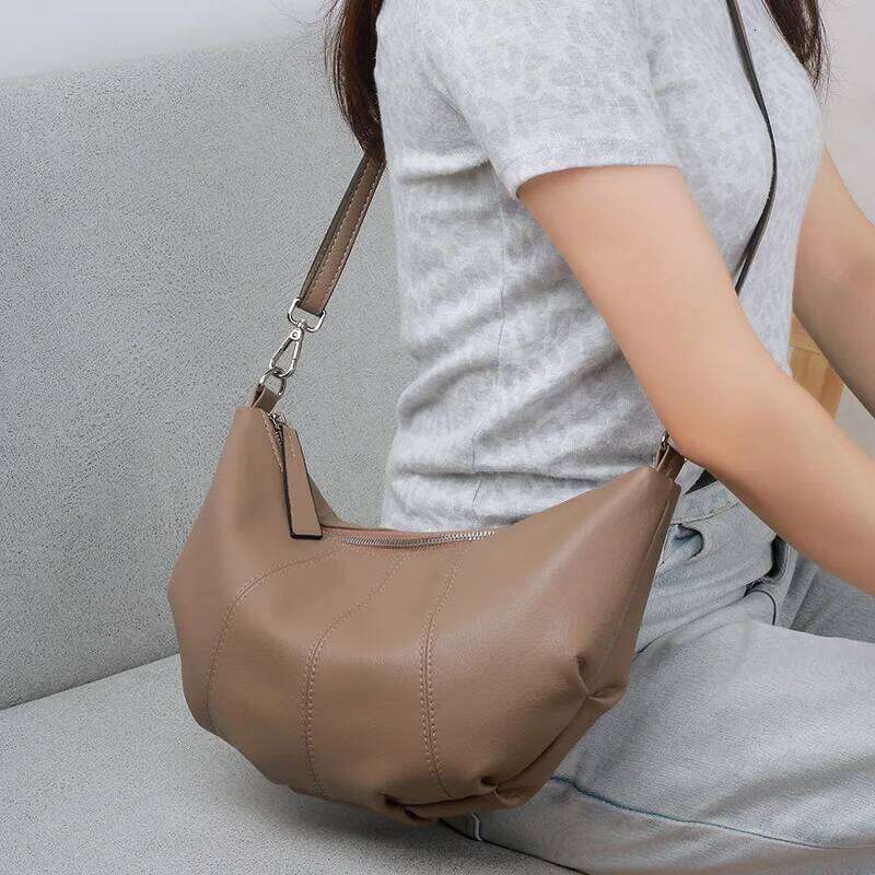 New Women Messenger Soft Genuine Leather Fashion Girl Handbags Designer Shoulder Large Capacity Hobo Bag Satchel